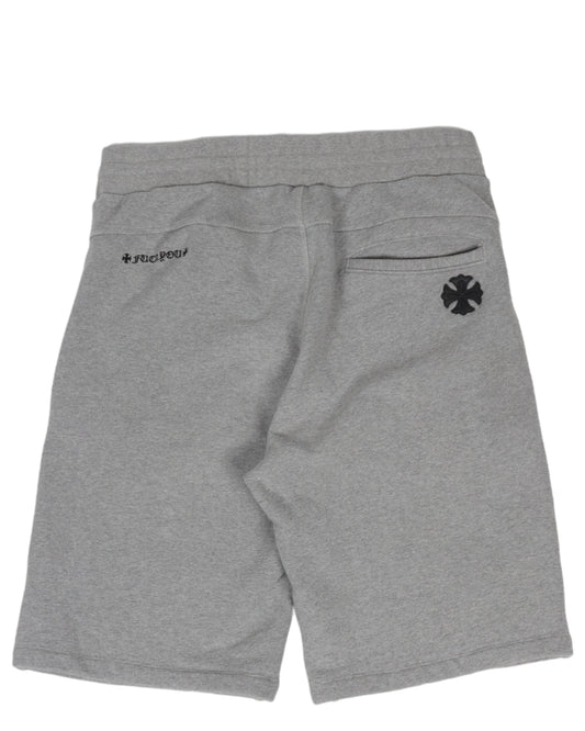 Cross Patch Dagger-Zip Sweatshorts