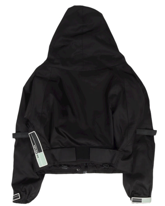 Cropped Nylon Double-Layered Velcro Jacket
