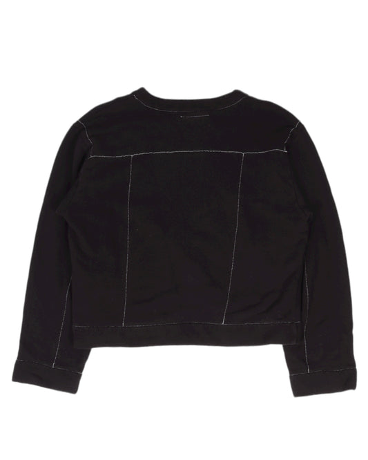 MM6 Cropped Contrast-Stitched Sweatshirt