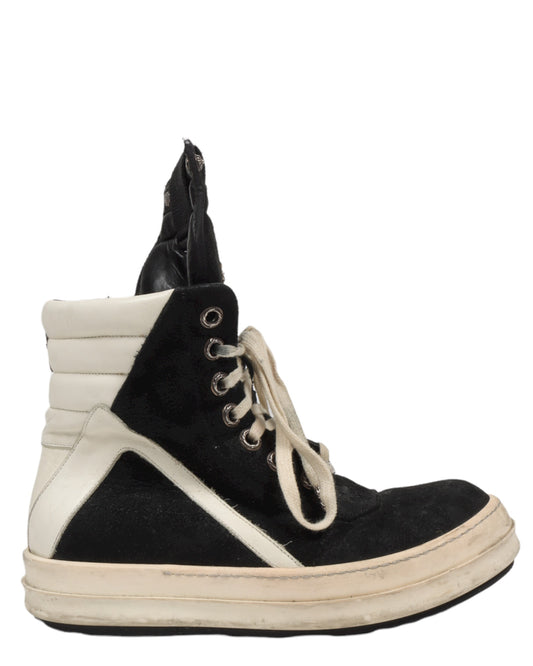 Rick Owens Embellished Suede Geobasket Sneakers