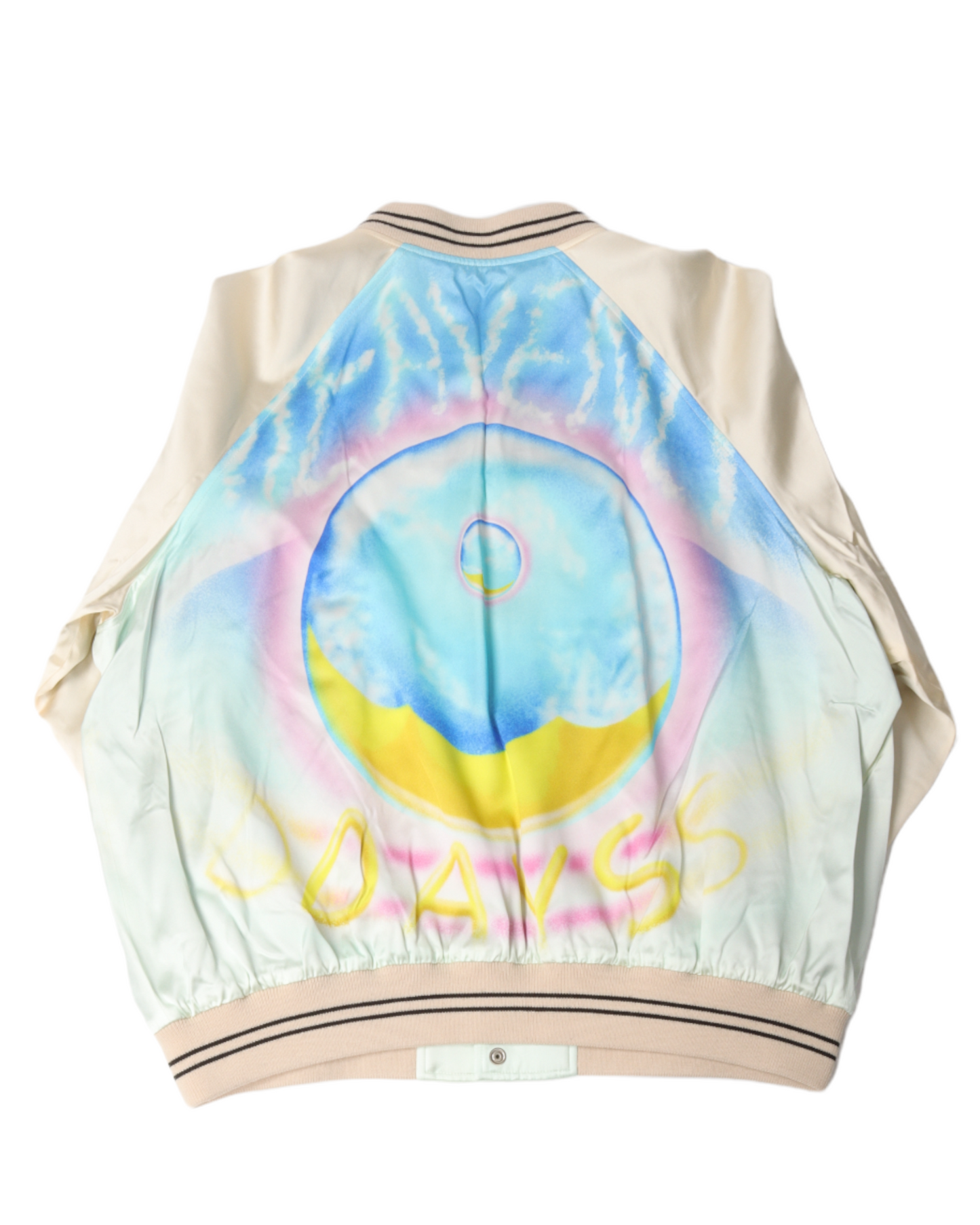 "Heavenly Days" Printed Satin Teddy Jacket