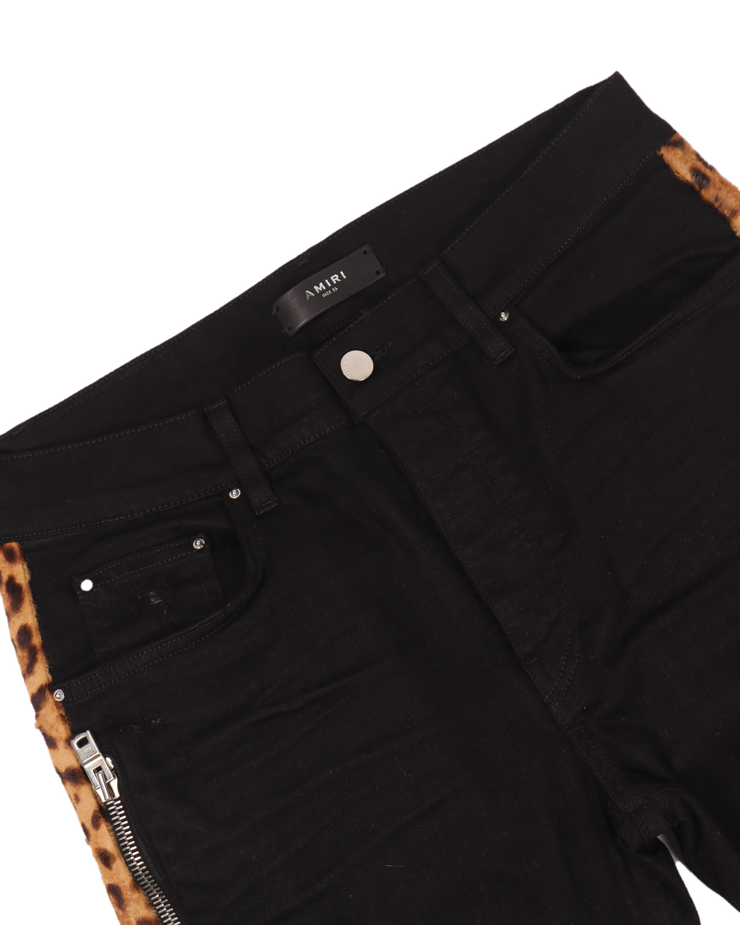 Black Denim/Leopard Print