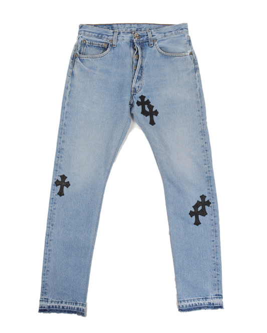 OG Levi's Alligator Black Cross Patch Denim