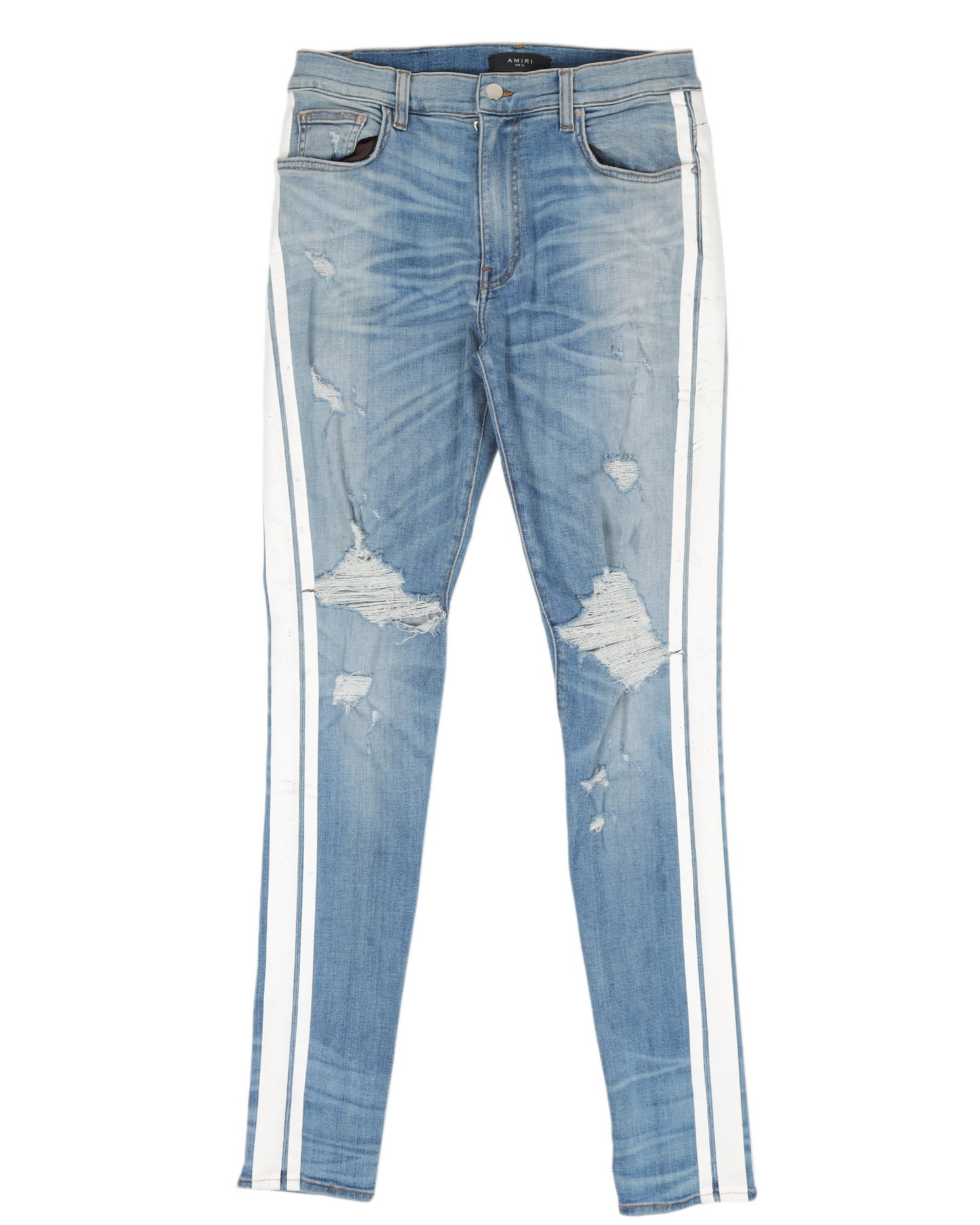Distressed Track Denim