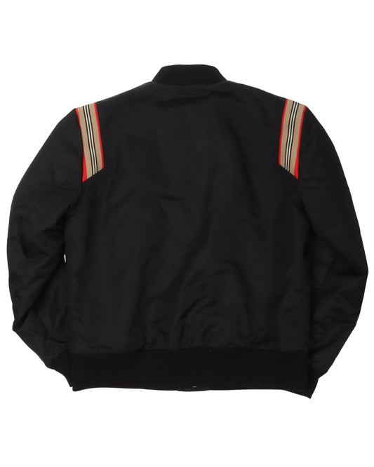 Shoulder Stripe Bomber Jacket