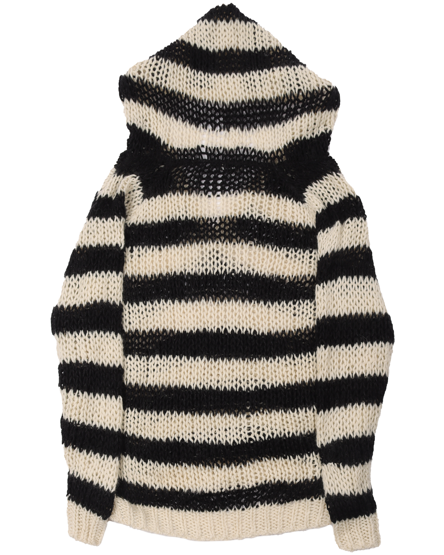 Hooded Striped Mohair Sweater