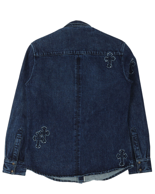 Cross Patch Denim Button Up
