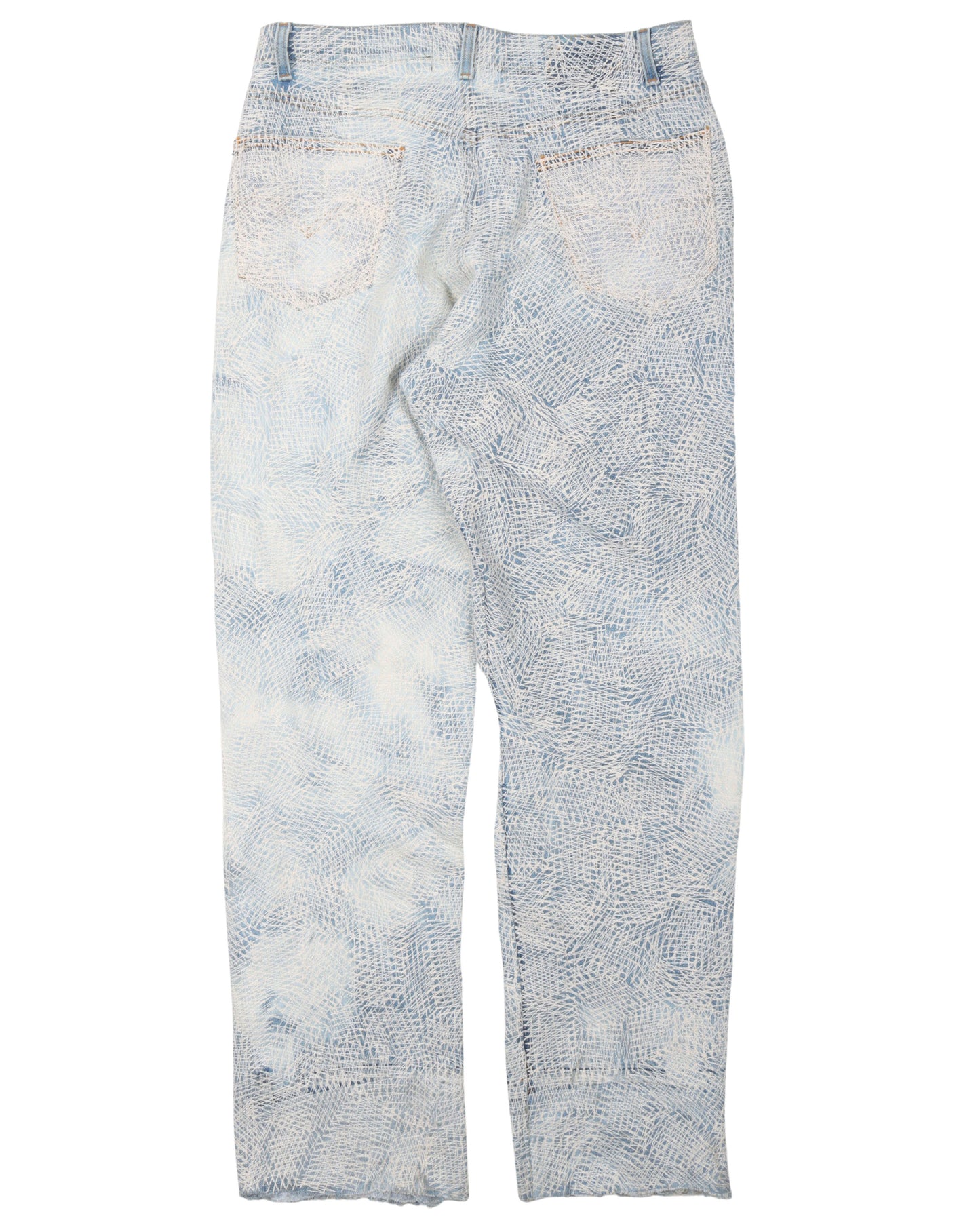 Circus Stitch White Jeans