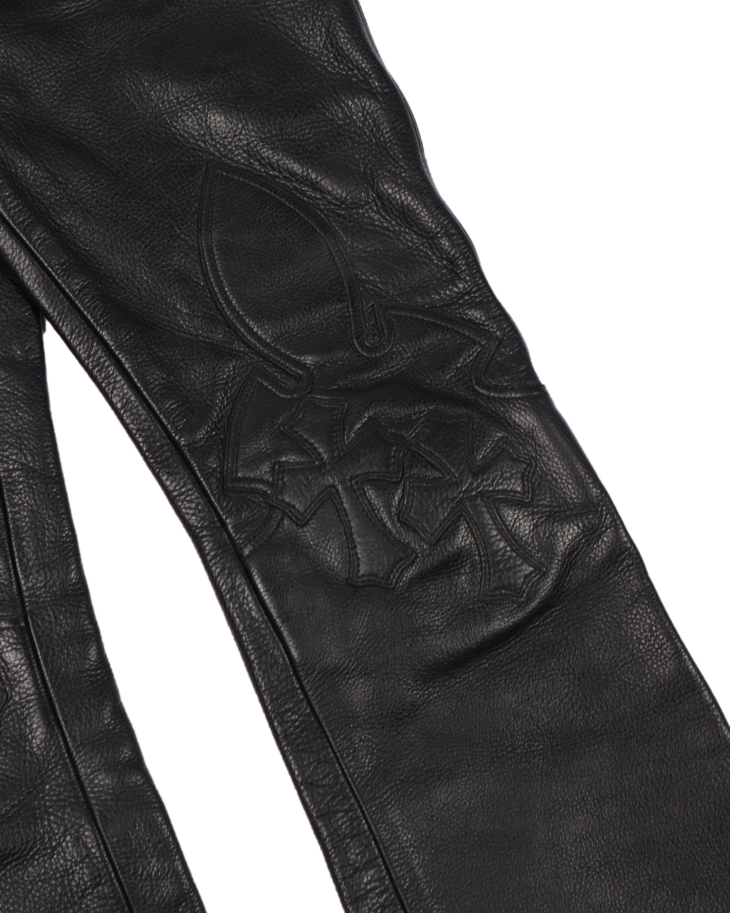 CEMETERY CROSS PATCH LEATHER PANTS