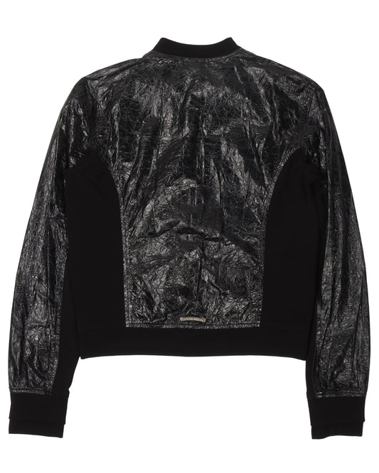 Patient Leather Track Jacket With Leather Cross