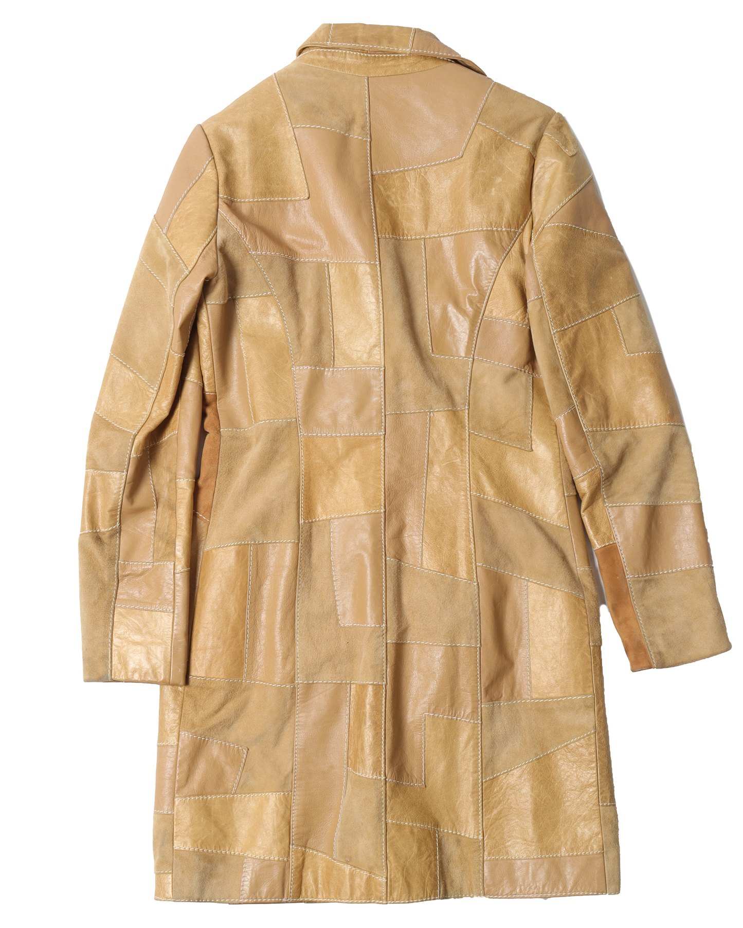 Long Block Leather Jacket