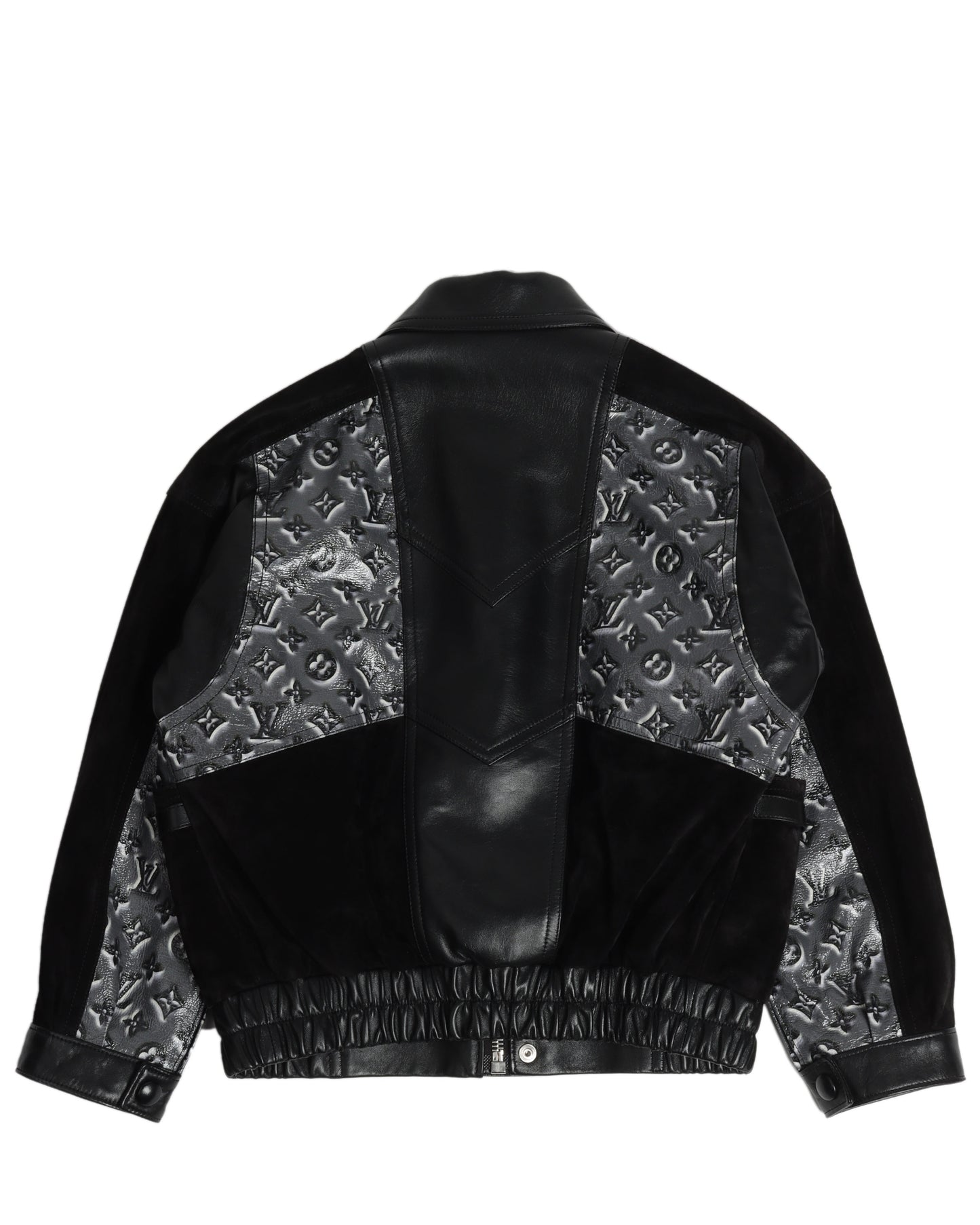Cropped Monogram Leather Jacket