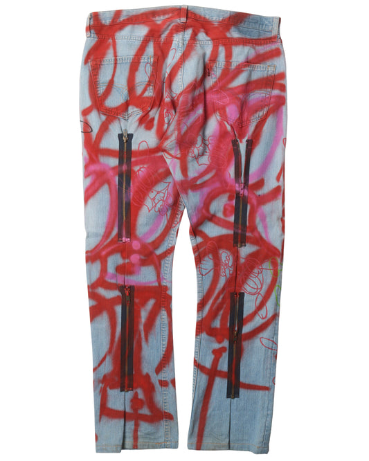 Skoloct Airbrushed Painted Jeans