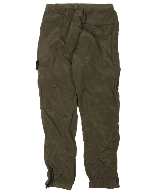 Olive Nylon Cargo Pants