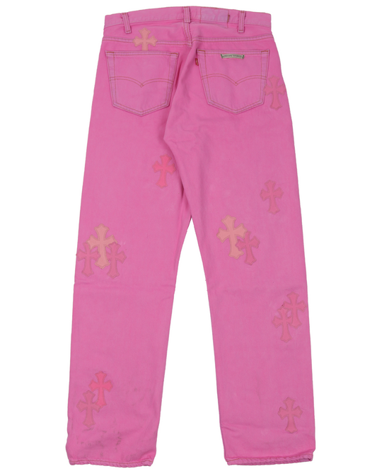 Levi's Cross Patch Denim Sex Records Neon Pink