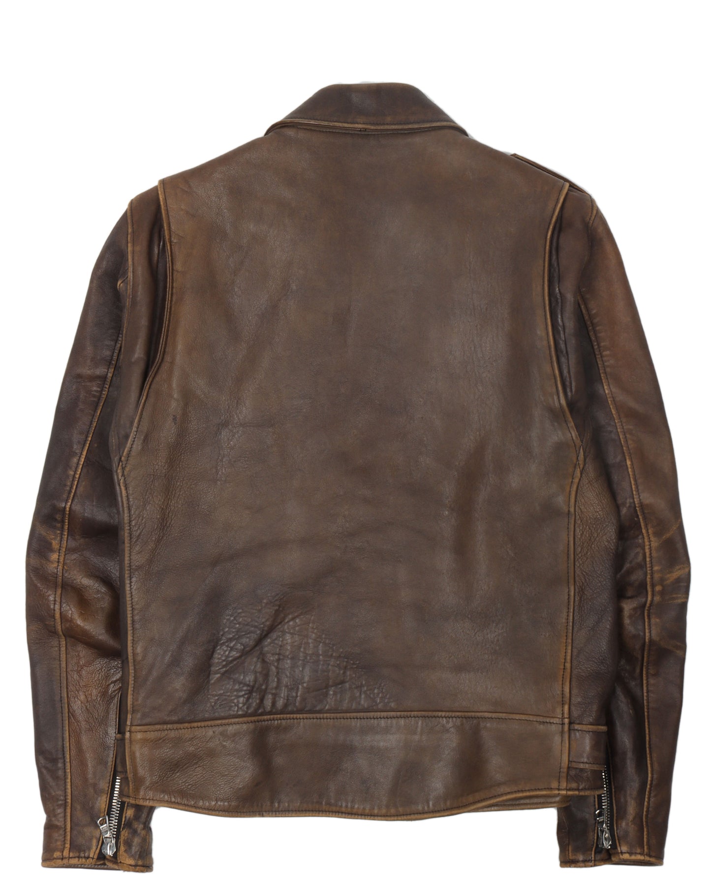 09AW Strabler Antique Moto Brown Leather Jacket