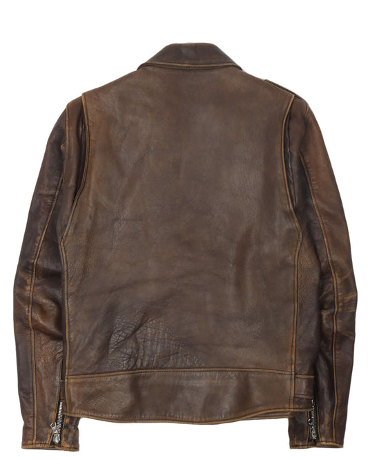 09AW Strabler Antique Moto Brown Leather Jacket
