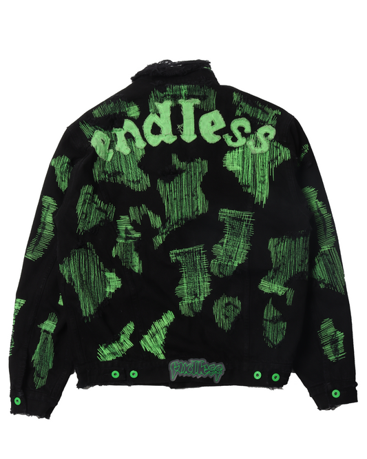 Green Spots Denim Jacket