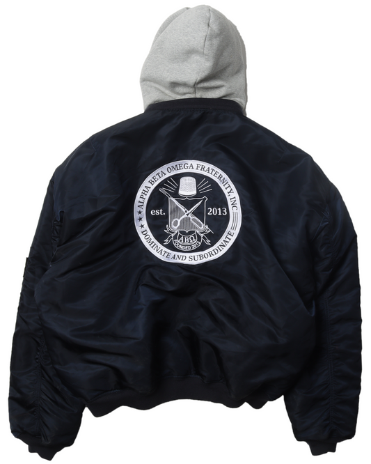 University Edition Oversized Hooded Bomber Jacket