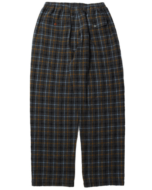 Wide-Leg Wool Plaid Pants