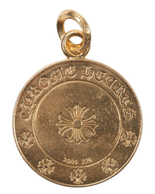 Diamond Embellished 22k Yellow Gold Angel Pendant