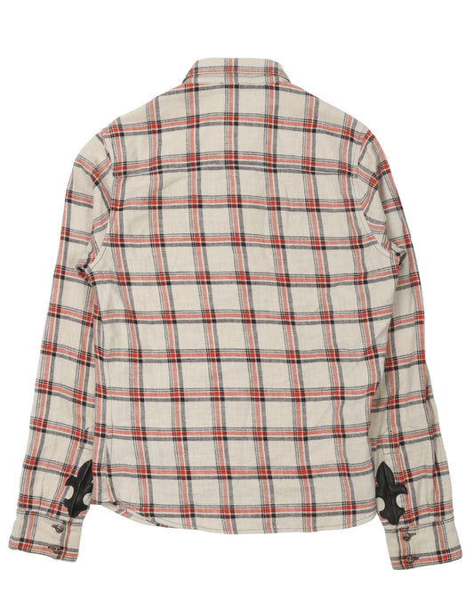 Fleur De Lis Cross Patch Flannel Shirt