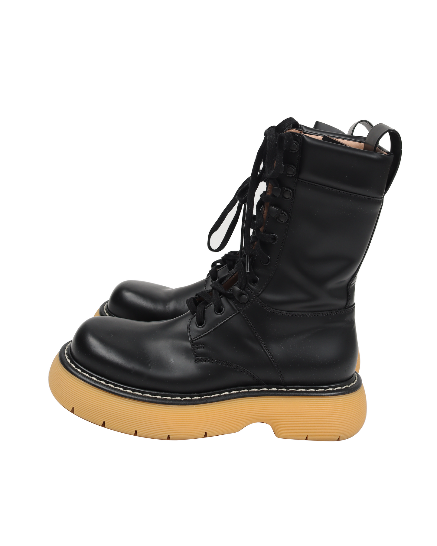 The Bounce Black Leather Mid-Calf Boots