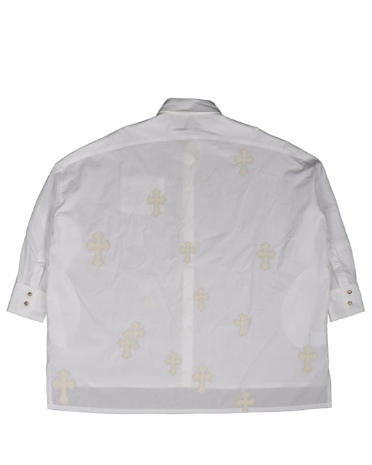 Cross Patch Oversized Dress Shirt
