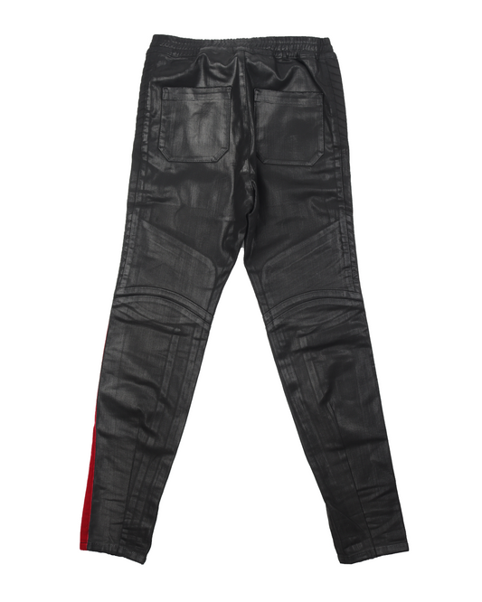Waxed Moto Striped Trouser