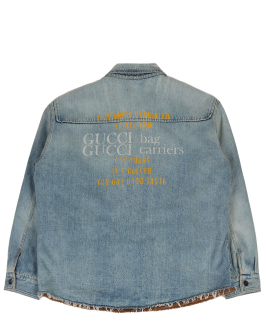 "You Got Good Taste" Shearling-Lined Denim Shirt