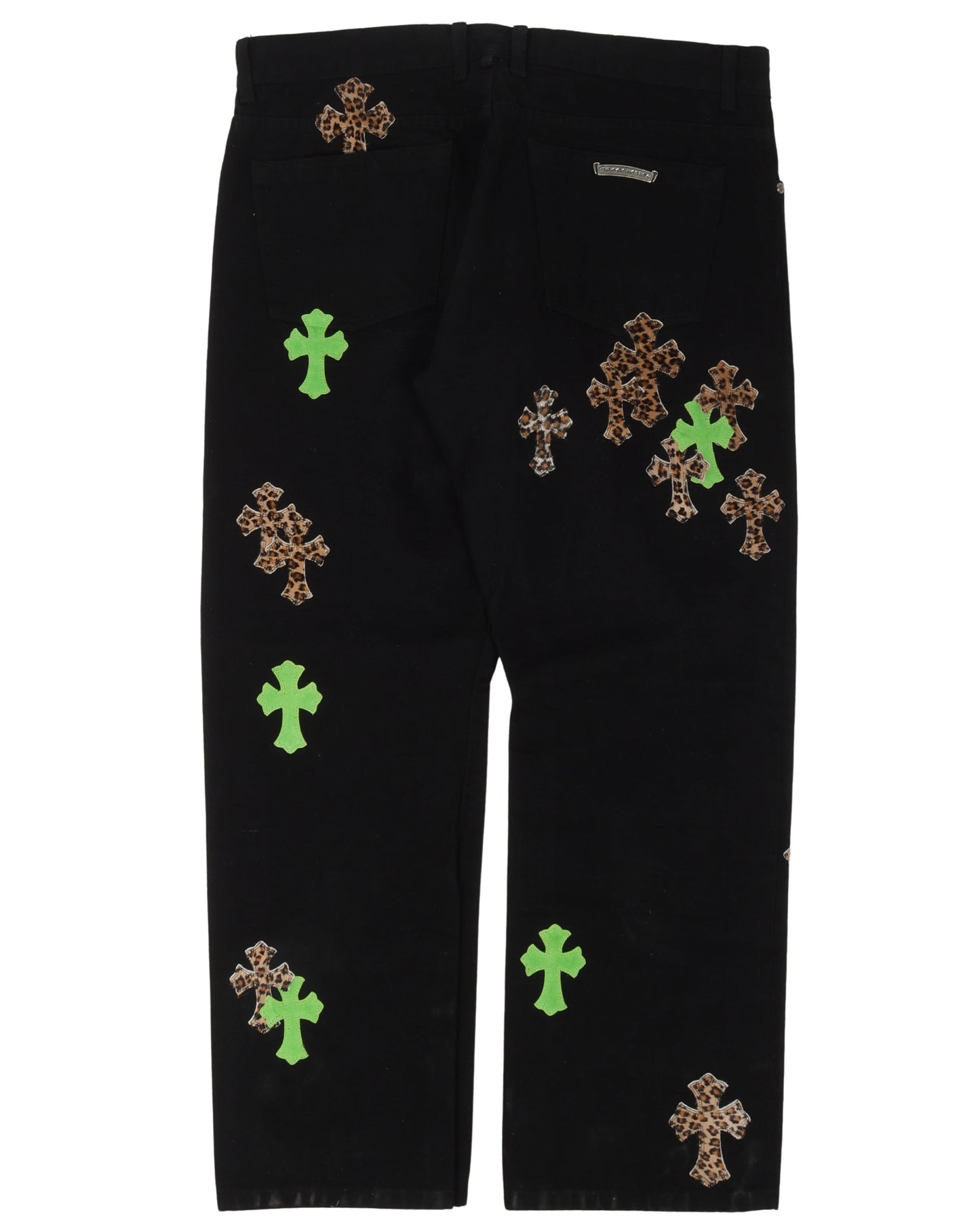 Leopard Cross Patch Jeans w/ 35 Cross Patches