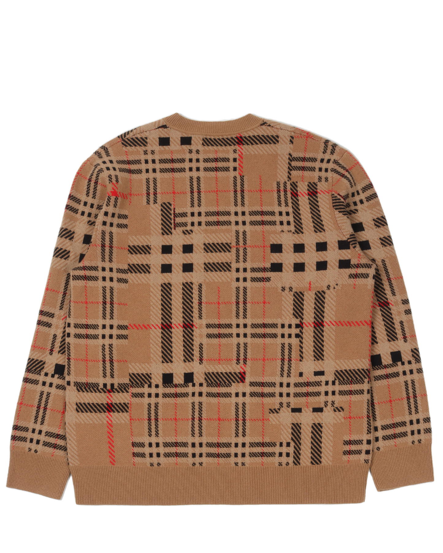 Check-Pattern Jacquard Sweater