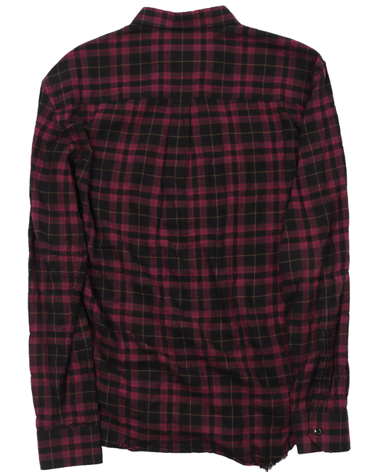 SS17 Oversized Black & Violet Wrinkle Check Shirt