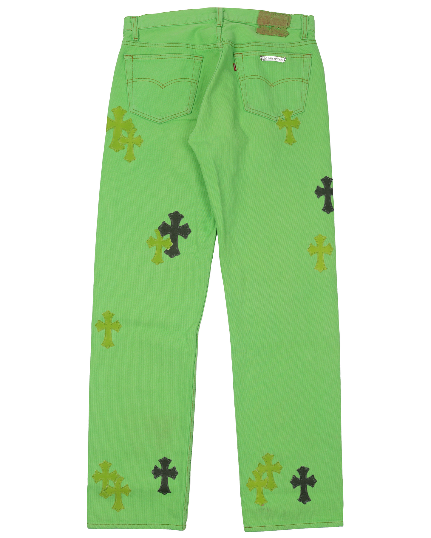 Levi's Cross Patch Denim Sex Records Neon Green