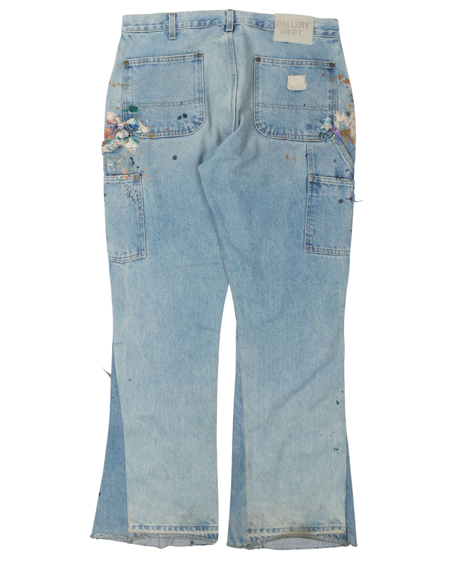 Paint Splattered Flare Carpenter Pants