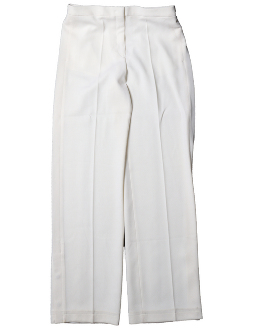 White Pleaded Baggy Pant
