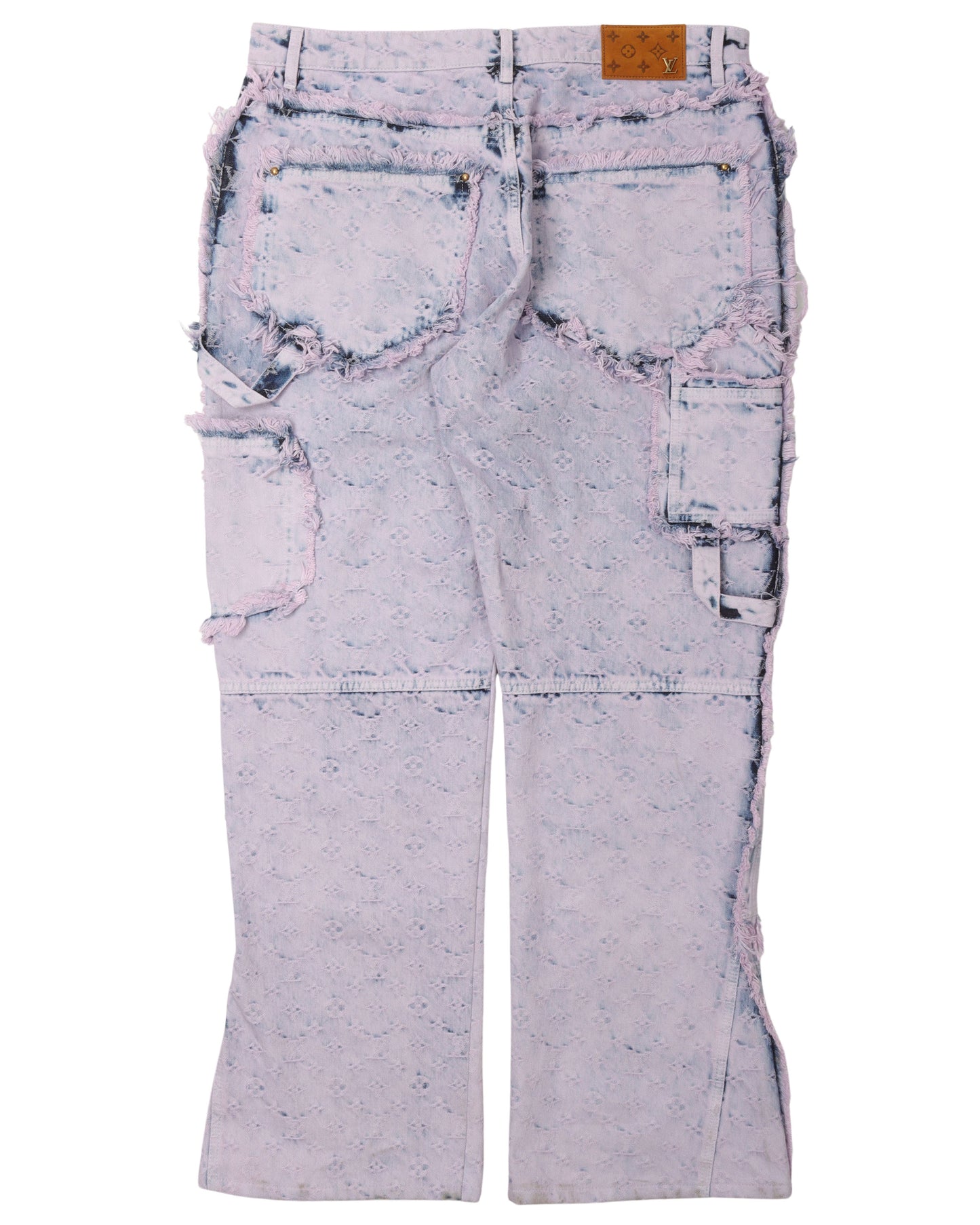Frayed Monogram Double Knee Carpenter Pants