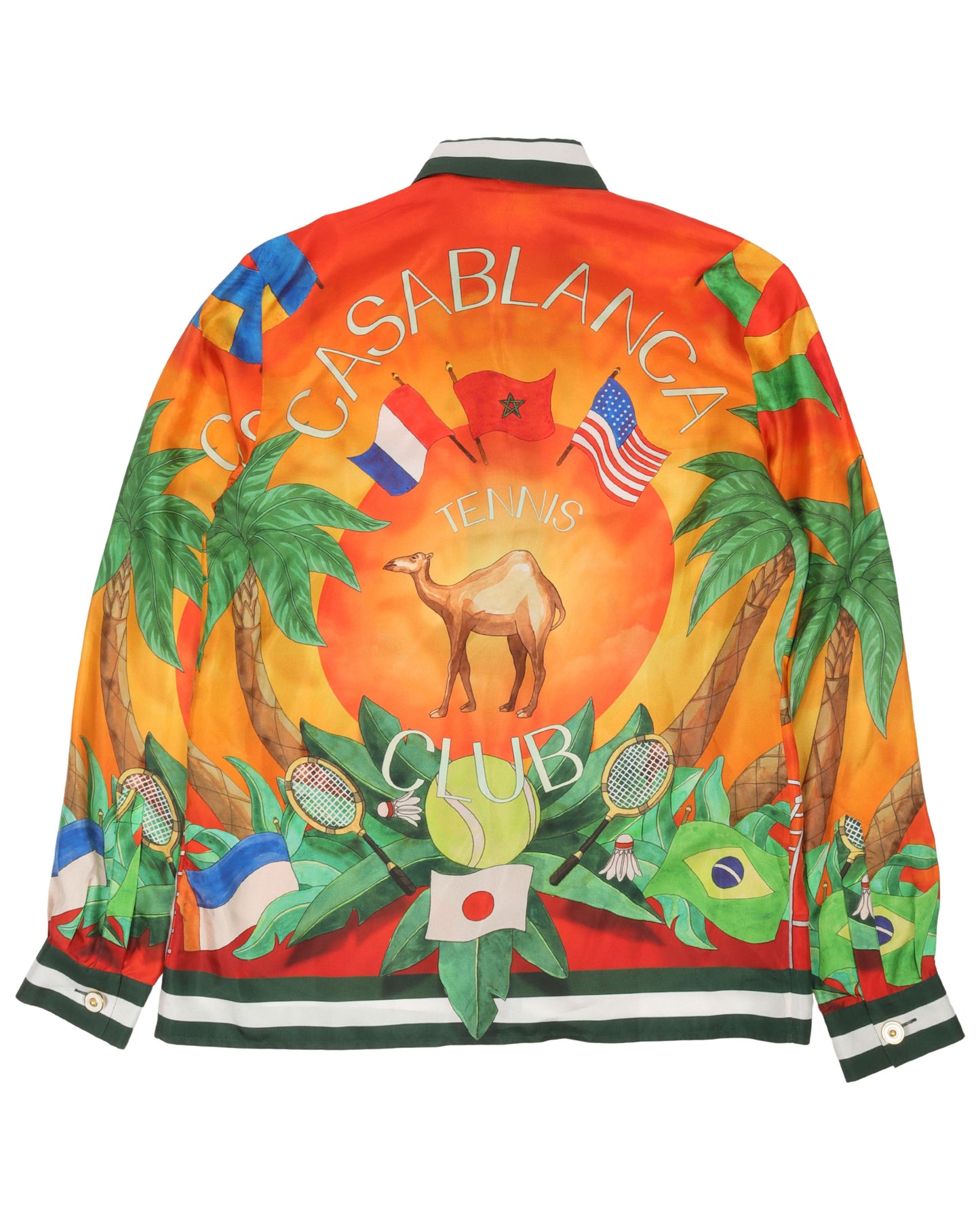 Palm Tree Sunset Silk Shirt