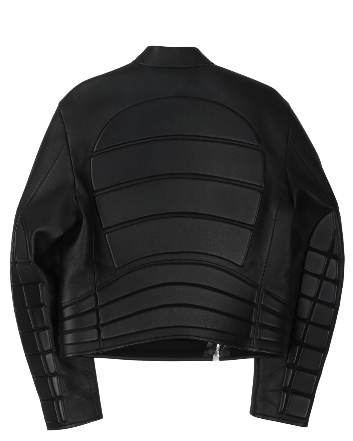 FW19 Runway Padded Leather Biker Jacket