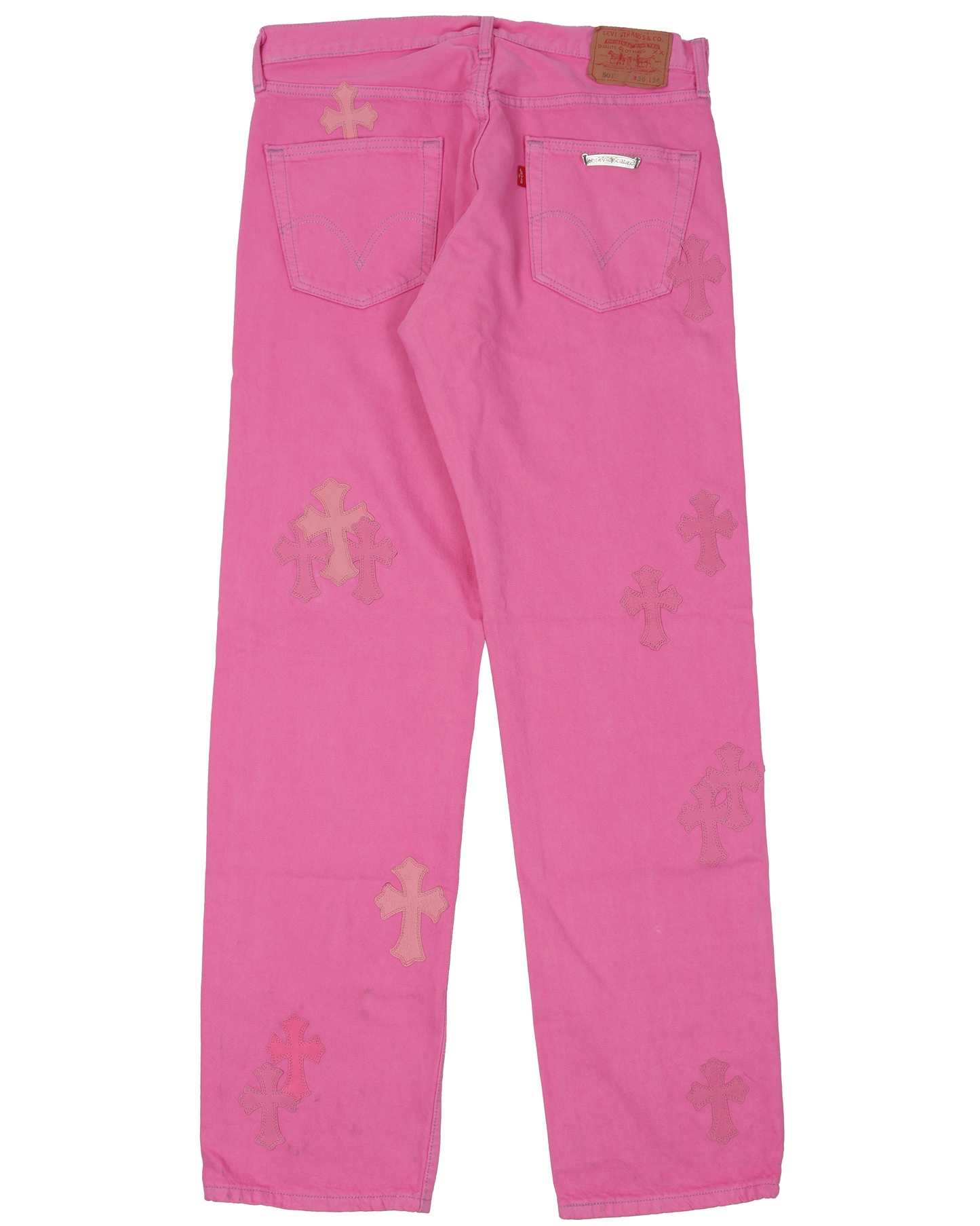 Levi's Cross Patch Denim Sex Records Neon Pink