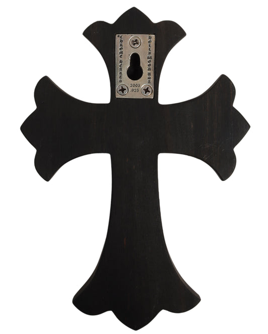 Hand-Carved Ebony Wood Decorative Cross