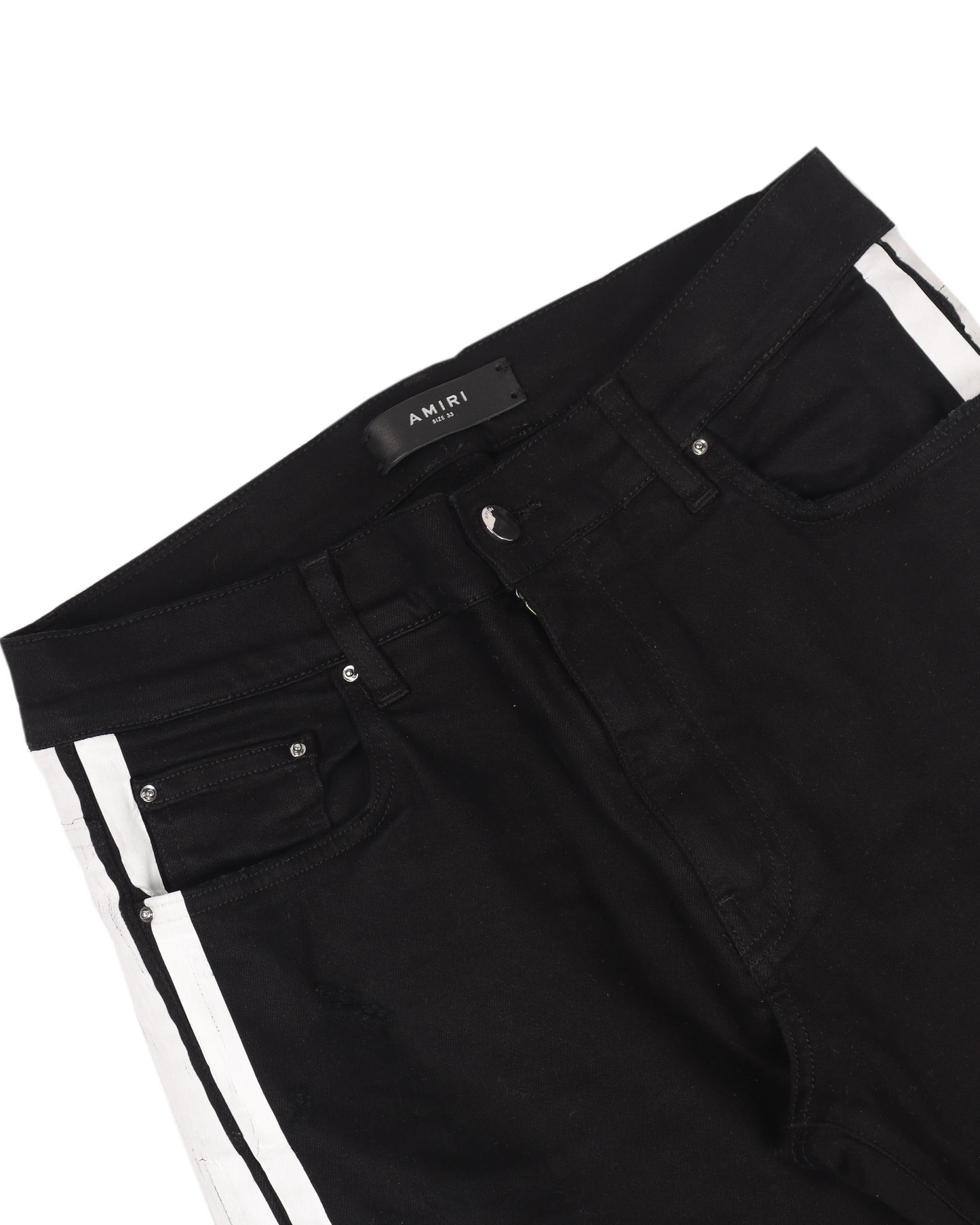 Black Track Denim White Stripes