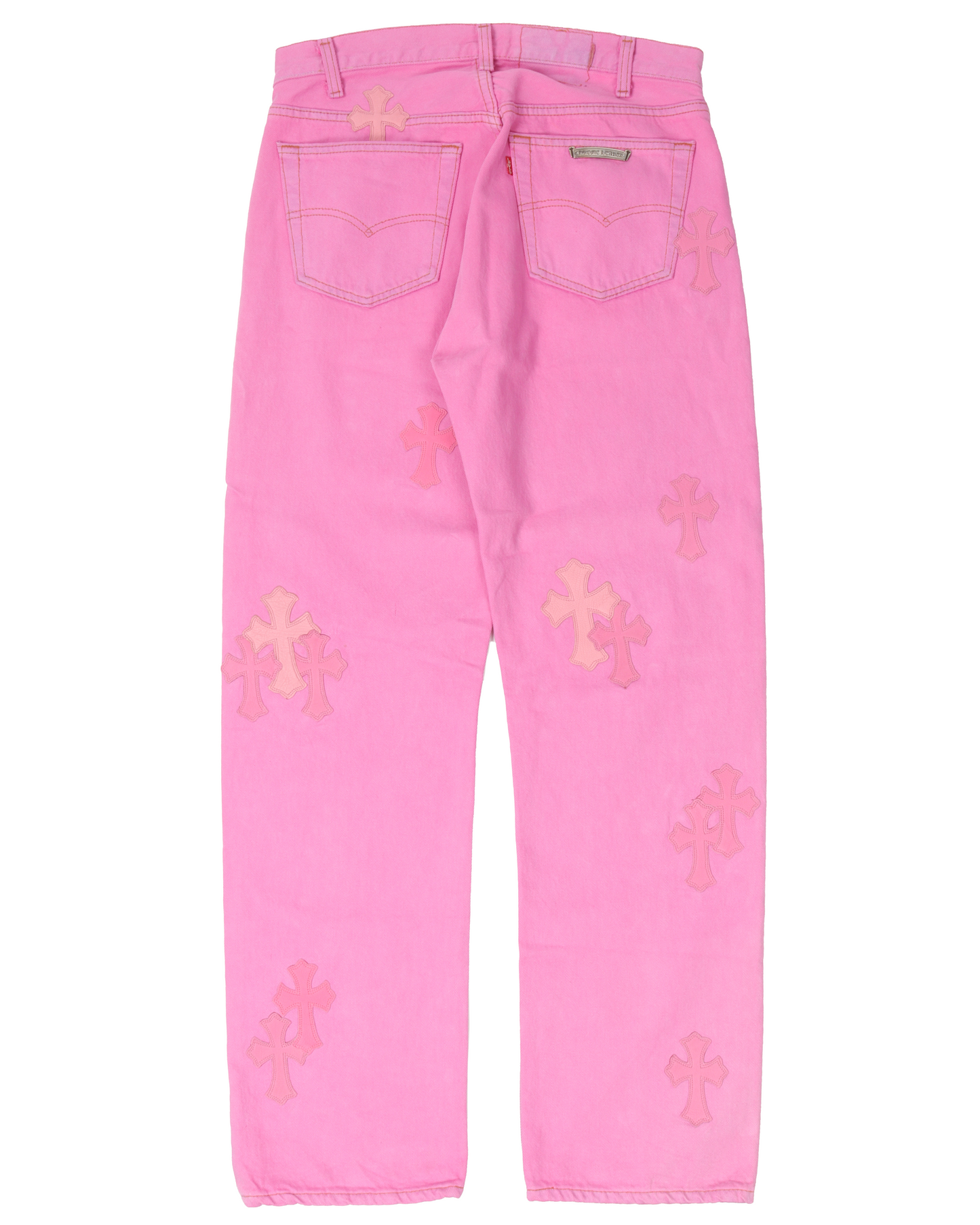 Sex Records Pink Jeans With Pink Crosses