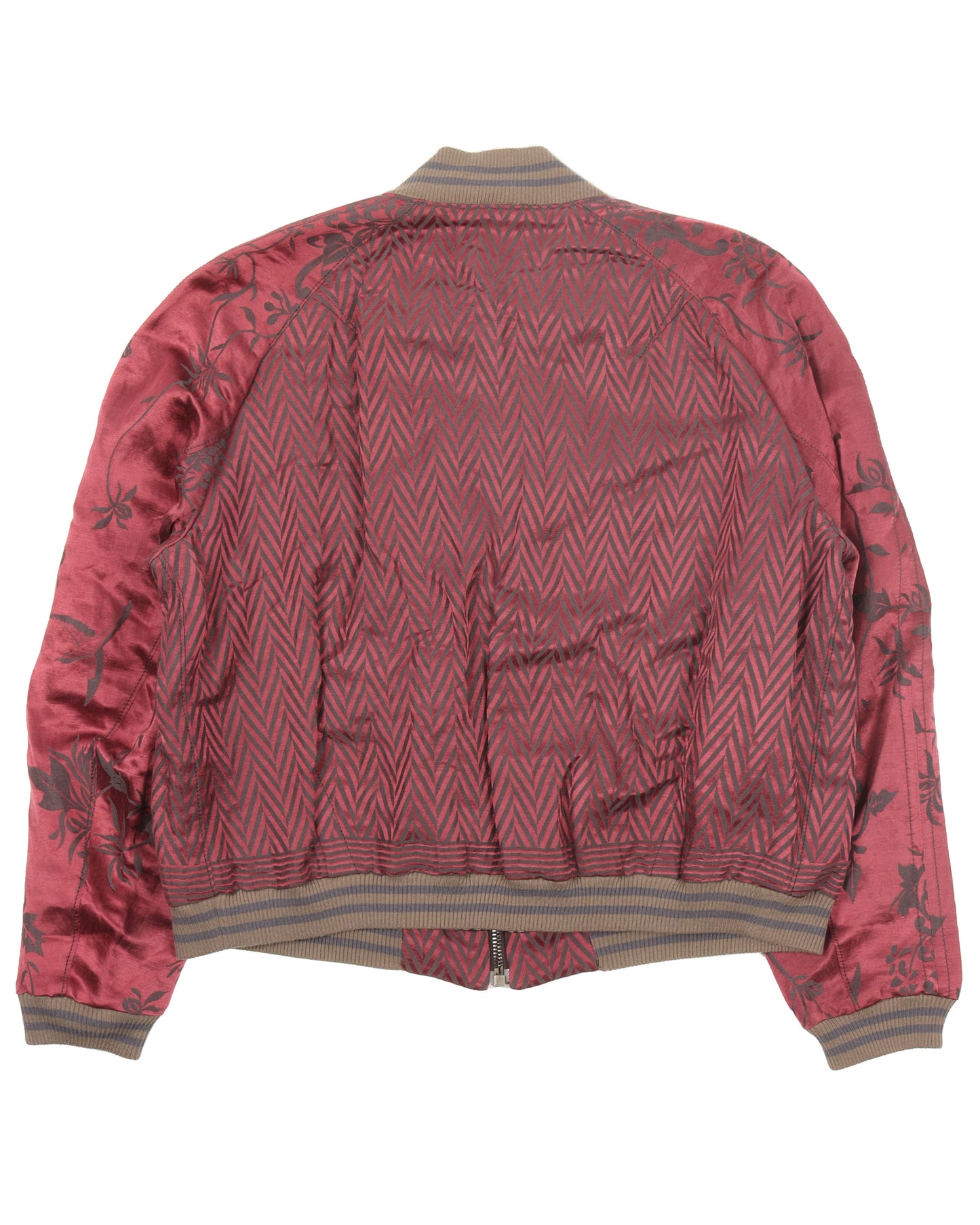FW15 Cheveron Silk/Linen Floral Bomber