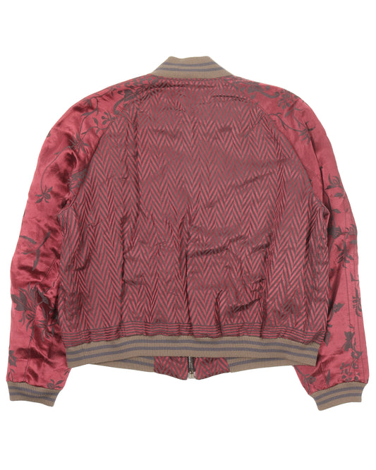 FW15 Cheveron Silk/Linen Floral Bomber