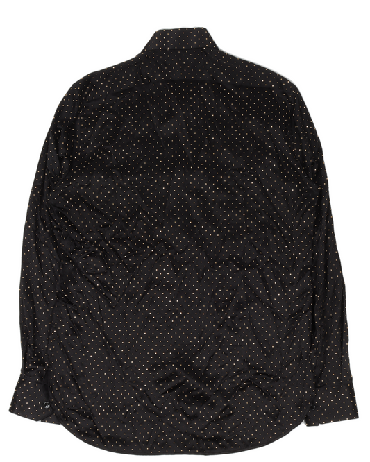 Gold Bead Silk Polka-Dot Shirt