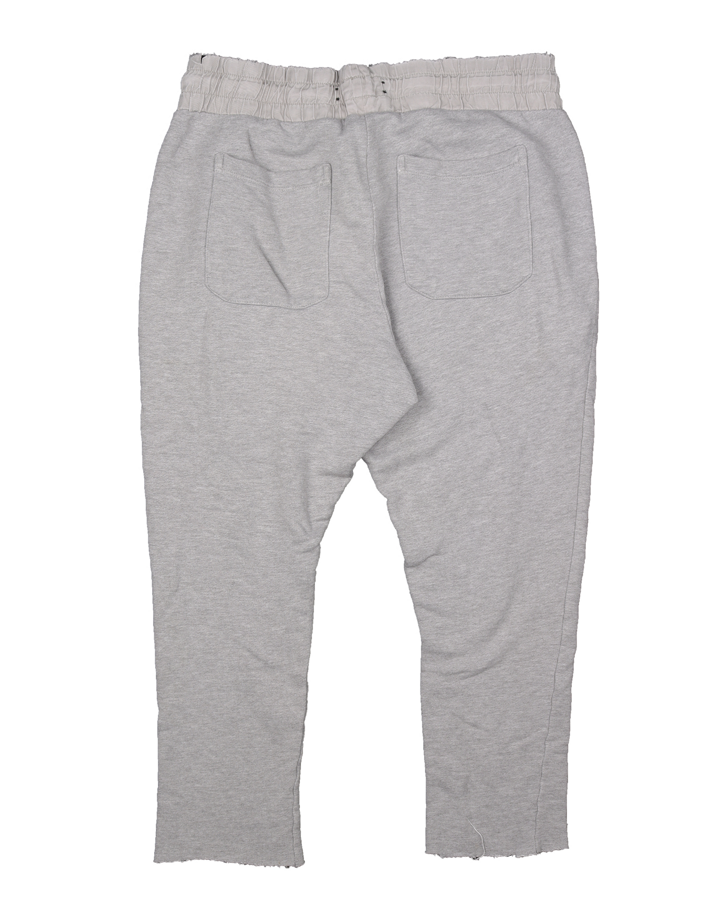Cropped Raw Hem Distressed Sweatpant