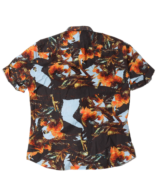 Chicken Fighting Button Up Shirt