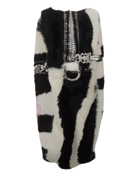 Zebra Phone Pouch Bag With Pink Crosses