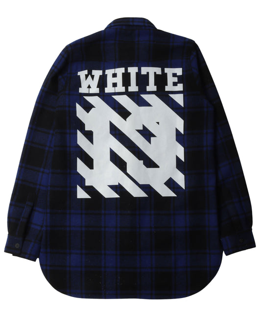 Diagonal Logo Flannel Shirt